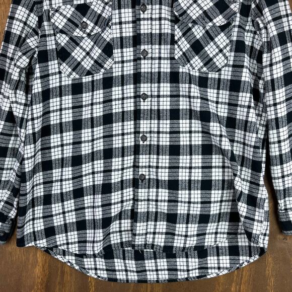 Anchorage Expedition Mens Shirt Black White Plaid Cotton Flannel Outdoors Large - Picture 4 of 12
